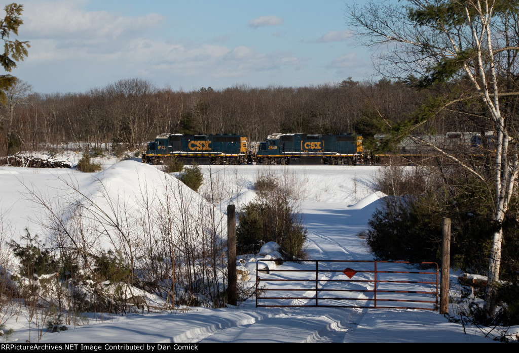 CSXT 6152 Leads L054-18 at Leeds, Maine